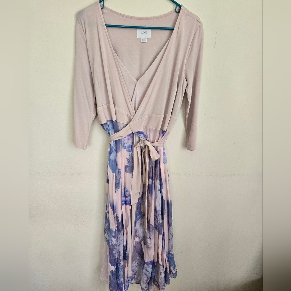 Seraphine Maternity/Nursing Wrap Dress In Pastel Blue Floral